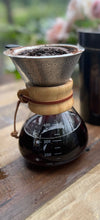 Load image into Gallery viewer, Chemex glass coffee maker/dripper with Paperless V-60 Filter by Smith+Canon