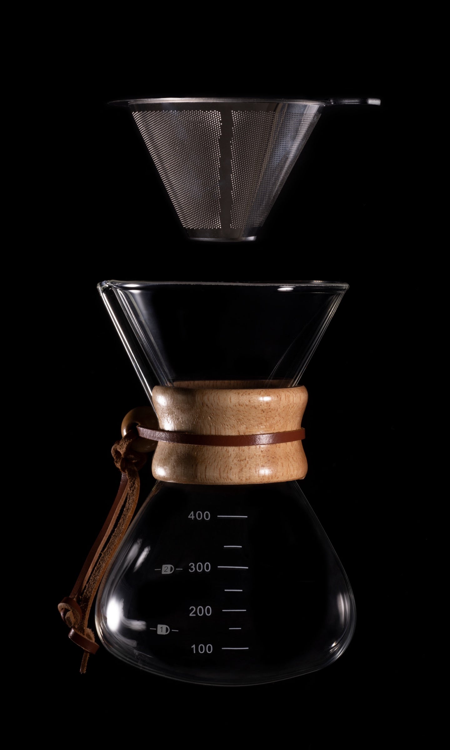 Chemex glass coffee maker/dripper with Paperless V-60 Filter by Smith+Canon