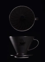 Load image into Gallery viewer, Pour-Over Coffee Dripper | Ceramic Matte Black Filter Cone

