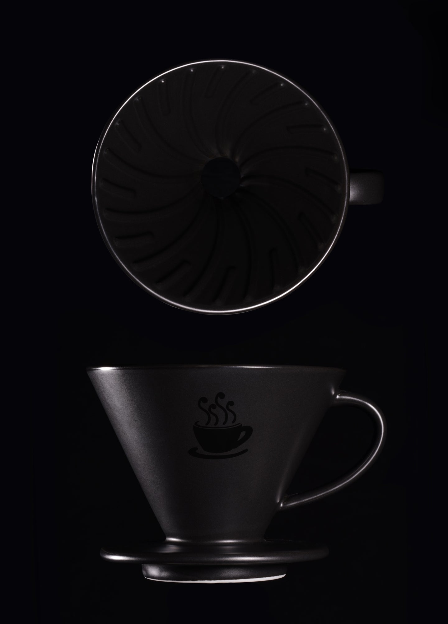 Pour-Over Coffee Dripper | Ceramic Matte Black Filter Cone