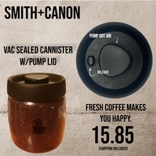 Load image into Gallery viewer, Coffee Storage Container|22.5 Fl oz (12oz beans)|Essential Coffee Accessories, Clear Vacuum-Sealed, Air Expelled
